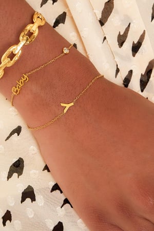 Bracelet Pierre de Naissance Bébé Couleur or Acier inoxydable h5 Image2